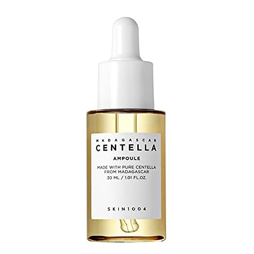Skin1004 Madagascar Centella Asiatica - Ampolla de suero facial de 100 % extracto de centella asiática, 30 ml, para una sensación relajante y piel propensa al acné