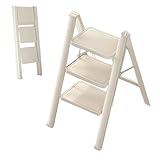 Escalera 3 Peldaños Plegable,Taburete Ligero y Compacto con Pedal...