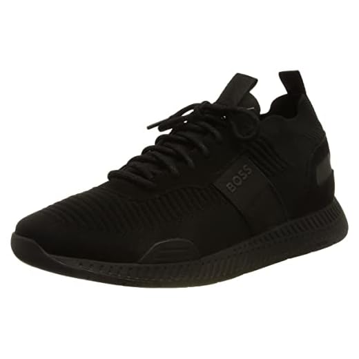 BOSS Titanium_Runn_knsta, Sneakers Hombre, Black 1, 43 EU