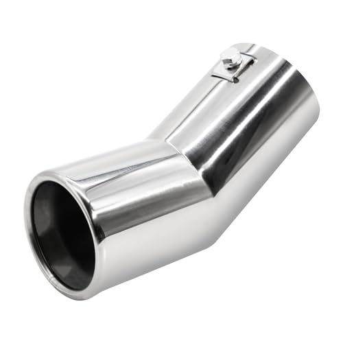 Bielpord Car Stainless Steel Exhaust Tips Fit 1.5 to 2 Inch Car Exhaust Pipe Modification Tail Throat Tail Pipe Steel Exhaust Tips Tailpipe Silver