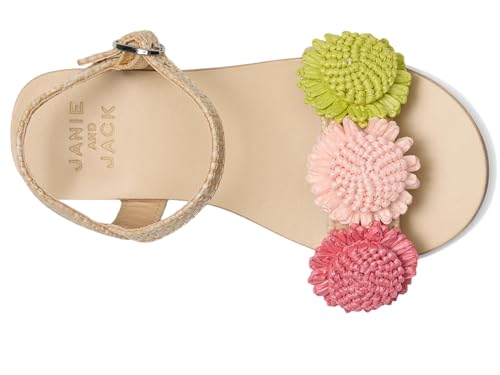 Janie and Jack Girl's Straw Flowered Sandal (Toddler/Little Big Kid) Flat2