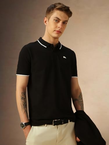 Image of Dennis Lingo Men's Poly Cotton Loose Fit Solid Half Sleeve Polo T-Shirt