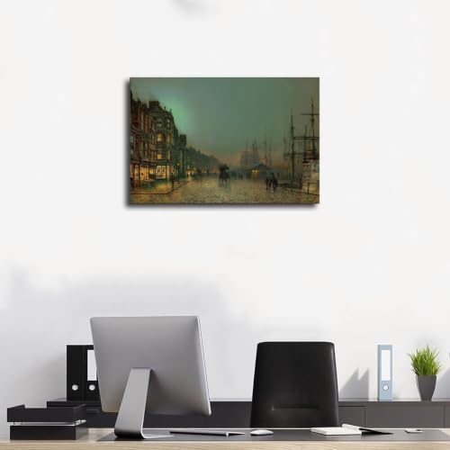 Toile Liverpool Lights Grimshaw cadre suspendu salon bureau