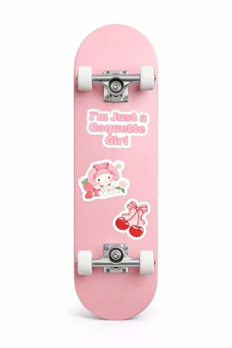 Image of 30 Coquette Aesthetic Pink Sticker Pack for Laptop Water Bottle Phone Skateboard - Cute Kawaii Bow Cherry Flower Teddy Girl Vinyl Stickers Waterproof Scratchproof No Residue Decals for Teens Women