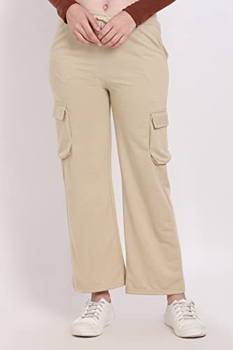 Image of Women's Cotton Fabric Stylish Cargo Pocket Lower /Sweatpants