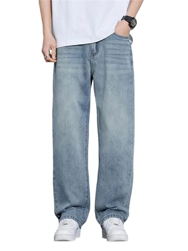 Men's Loose Jeans Spring Summer Thin Breathable Denim Pants Straight Vintage Business Casual Trousers