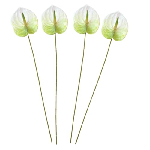 Zerodeko 4 Piezas Simulación de Flores Anthurium Andraeanum Lind Artificial Flowers decoração casa Interior Falso decoración de arreglos para el hogar Ramo de Flores Falsas