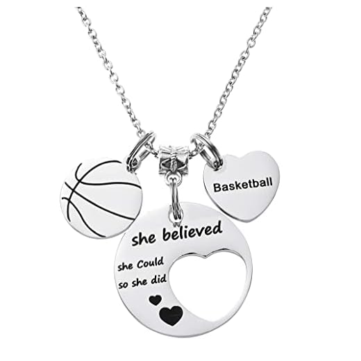 Basketball Necklace Basketball Gifts for Women Teams Players Sports Charm Necklace