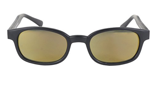 Pacific Coast Original KD's Biker Sunglasses (Black Frame/Gold Mirror Lens)3
