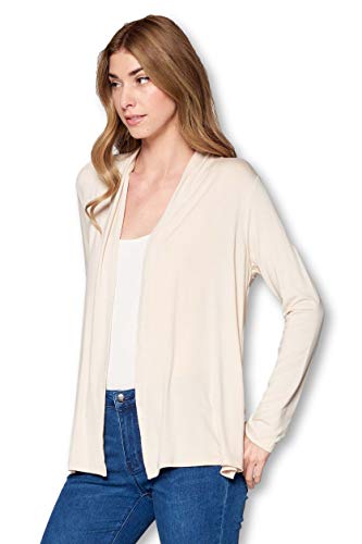 Image of Women Casual Open Front Long Sleeve Lightweight Softest Viscose Made from Bamboo Cardigan