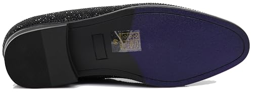 Image of SPK26 Men's Vintage Velvet Rhinestone Designer Dress Loafers Slip On Shoes Classic Tuxedo Dress Shoes