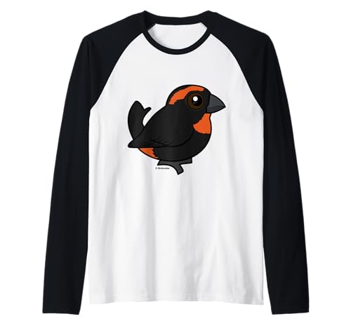 Birdorable Puerto Rican Bullfinch Cute Cartoon Endemic Bird Raglan Baseball Tee