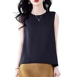 [GORQQCE] Tシャツ レディース トップス ノースリーブ 無地 不規則 丸首 ゆったり 着痩せ おしゃれ 通気性 エレガント 快適 レトロ 普段着 オフィス 通勤 春 夏