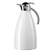 Oggi Allegra ( 2.1 Liter/ 68 Oz. ) Thermal Vacuum Carafe with Press Button Top and Stainless Steel Liner- White