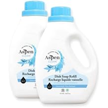 AspenClean | Dish Soap Refill | Unscented | Liquid Dishwashing Detergent Soap | Non - Toxic | 100% Natural | EWG Verified | 64 fl oz each 2-pack