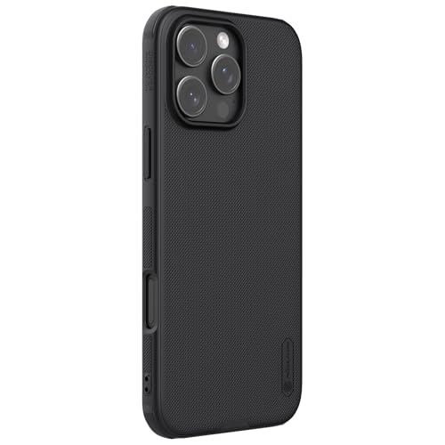 Nillkin Coque pour Apple iPhone 16 Pro (6,3 pouces) Super Frosted Shield Pro Fonction d'aspiration magnétique uniquement Dos rigide Bordure souple (PC + TPU) Couverture lunette surélevée sans logo