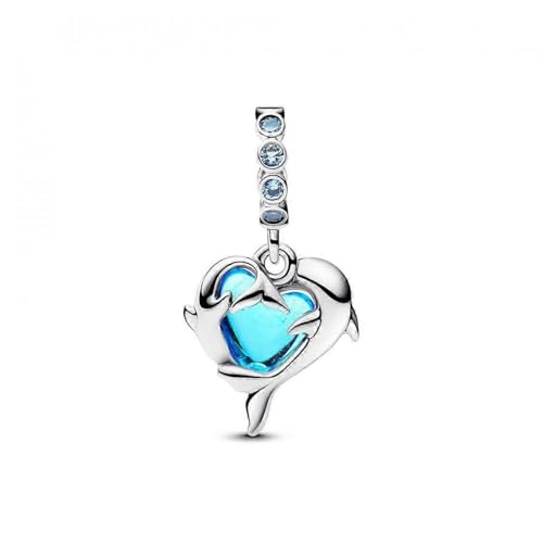 Miniatura 2 de Pandora Moments 793924c01 - Colgante De Cristal De Murano Azul De Plata De Ley, Compatible Con Me Y Moments, 4,1x14,4x12,9 Mm, Plata De Ley, No Es Una Piedra Preciosa