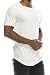 Mens Hipster Hip Hop Cotton Elong Crewneck T-Shirt VINTAGEWHITE MEDIUM