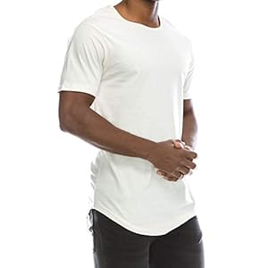 JC DISTRO Mens Hipster Hip Hop Elong Longline Crewneck T-Shirt