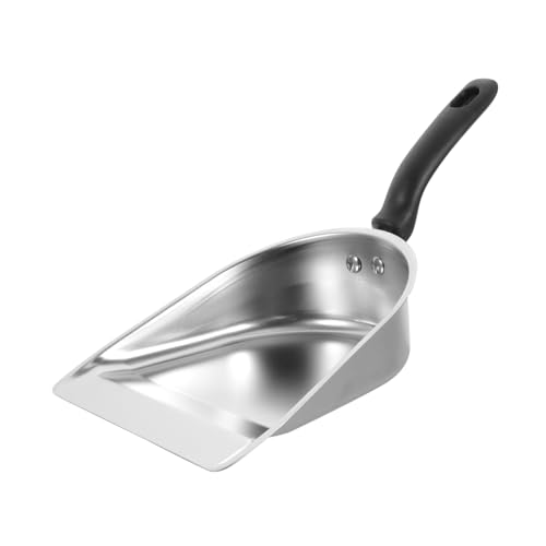 ROMISBABA 小型クリーニングダストパン 耐久性ステンレス製 使いやすい手持ち簸箕 家用清掃ツール エルゴノミックハンドル設計 隅の掃除に