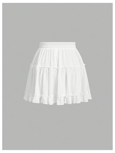 Milumia Women's Boho Tiered Ruffle Mini Skirt High Waist Frill Trim Summer Short Skirts2