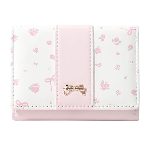 Trendlooks Coquette Bow Small Wallet with Credit Card Slots ID Window for Women Girls