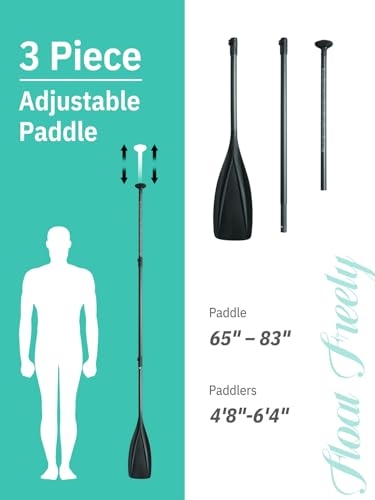 Image of niphean 4-Piece Kayak Paddle, Adjustable Paddle Board Paddles, Lightweight SUP Paddle, Detachable Stand Up Paddle Board Accessories Oars with Aluminum Alloy Shaft and Fiberglass Blade
