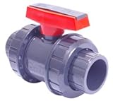 WRAS aprobado 2 \"doble Unión PVC válvula de bola, EPDM juntas tóricas Imperial – Tubo de presión tamaño. (toma Tubo de 60,3 mm OD)