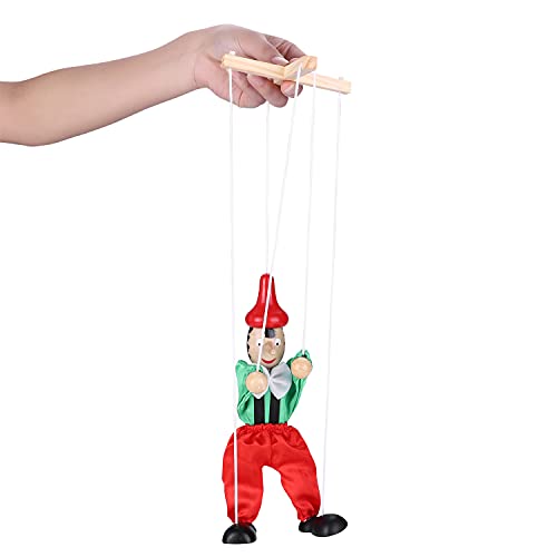 XGOPTS Marionette Holz Clown Puppe Eltern-Kind Steuerbar Robust Puppet für Kinder Hängend Deko Lustig Clownpuppe Pull String Halloweendeko Weihnachten Halloween Geburtstag Kindergeschenke