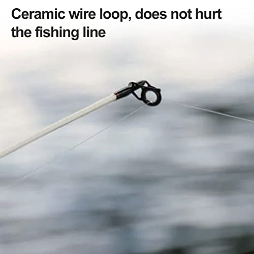 Foto von Angelrute Reparatur Kit,8 Rutenspitzen Reparaturset,Angelrutenführung Rutenringe Spinnruten Edelstahl Keramik Spitzenringe Tip Tops,Spitze Reparieren Kit Angelzubehör für Salzwasser See Wasser Fischen