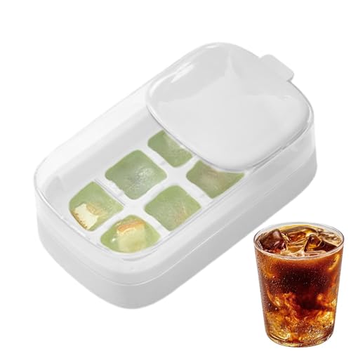 Cubiteras para congelador | con Tapa, Fácil Desmolde y Apilable - Bandejas de Hielo para Congelador con Tapa | para cóctel, whisky, bourbon, café, leche, té, bebidas, hogar, cocina y