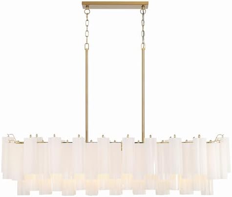 Crystorama Addis 14 Light Aged Brass Linear Chandelier