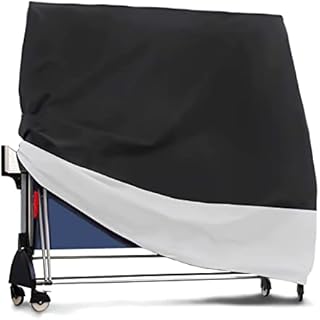 Coverify Table Tennis Table Cover Outdoor, Waterproof 300D Oxford Fabric, Windproof, Anti-UV, Rip Proof Ping Pong Table Cover, Indoor / Outdoor (165×85×165cm) - Black