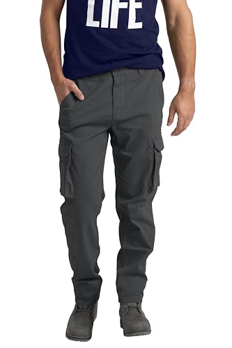 Mens Cargo Pant 100% Cotton Slim-Fit Relaxed Tactical Hiking Heavy Duty Workwear 6 Pockets Outdoor Cargo Works Pants 32W-44W
