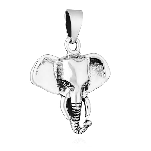 NKlaus Ciondolo a catena in argento 925 originale Testa di elefante 7341