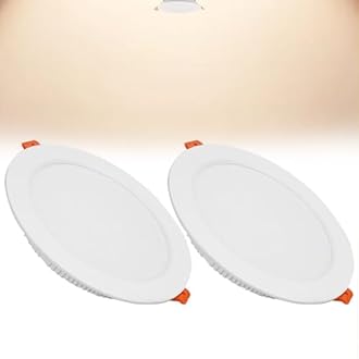 18W LED Recessed Ceiling Spotlights, 4000K Neutral White Ultra Slim Panel Light, Cut Φ150-160mm, AC110-240V Round Downlights for Living Room Office, 2 Pack