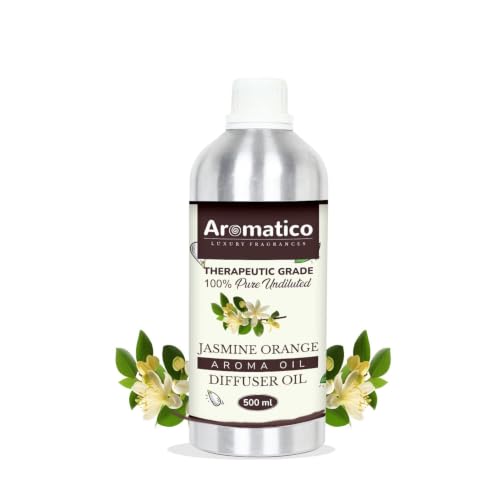 Image of AROMATICO Jasmine Orange Diffuser Oil with Strong, Long-Lasting Aroma | Premium Aroma Oil for Homes, Offices & Showrooms Aromatherapy, Diffusers, Air Purifiers, Vaporizers - 500 ml