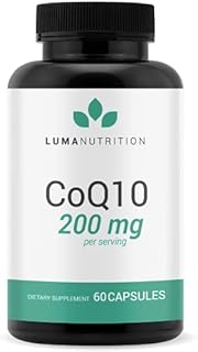 Luma Nutrition CoQ10 200mg Liquid Capsules - CoQ10 200mg Softgels - Premium Coenzyme Q10 - Co Q-10 100mg Capsule / 200mg Serving - Heart Supplement - 60 Liquid Capsules