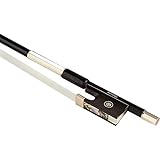 Revelle Rook Violin Bow BWVRC12- Robust Carbon Composite Stick - ½ Half Size For Beginning Violinists – Lightweight, Well Balanced, Instant Bow Response And Control, Ebony Frog