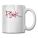 OPLKJ P! -Nk Lo-go Unisex Mug Custom Vintage Popular Estilo cómodo Hip Hop Music Ceramic Safety Green Cup Antideslizante Durable