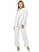 Kelyaa Women's 2 Piece Suit Notched Lapel One Button Slim Fit Business Office Work Tuxedo Blazer Pants Set White