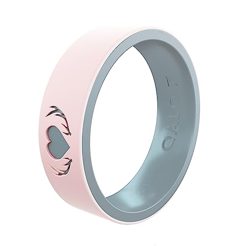 QALO Women's Rubber Silicone Ring, Eva Shockey Stackable Bead or Geo, Rubber Wedding Ring for Women, Breathable, Durable Engagement Silicone Band, Multi Colors
