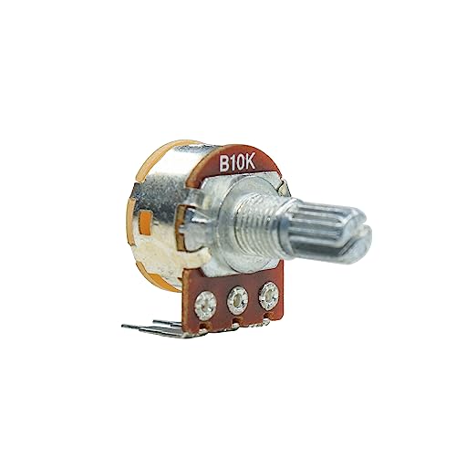 Image of Electronic Spices B10K Split Rotary potentiometer round shaft handle 3 pin