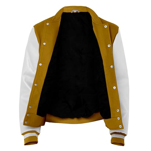 Image of Baseball Wool Letterman Varsity Faux Leather Sleeve For Men | Wool Varsity Bomber Jacket