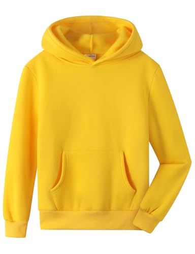 Image of Spring&Gege Youth Solid Fleece Hoodies Pullover Hooded Sweatshirts for Children (3-12 Years)