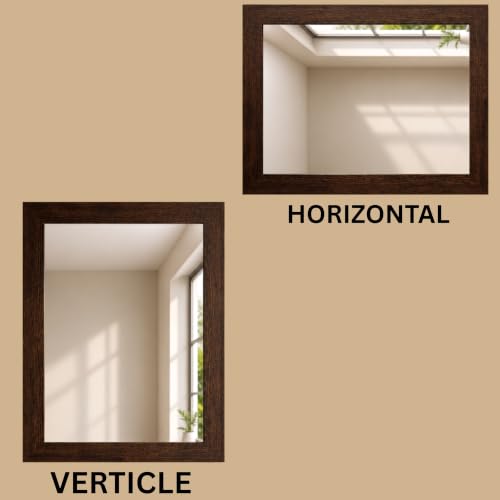 Image of Creative Arts n Frames Wall Decor Hand Crafted Wooden HD Wall Mirror Panel for Living Room Bedroom Lobby Modern Wall Decor Home Decor Items (Regular Chocolate 14x22 inch Framed HD Mirror)