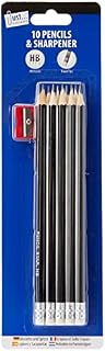 Just stationery,10 Count (Pack of 1),6346 HB Pencil with Sharpener (Pack of 10),Package May Vary