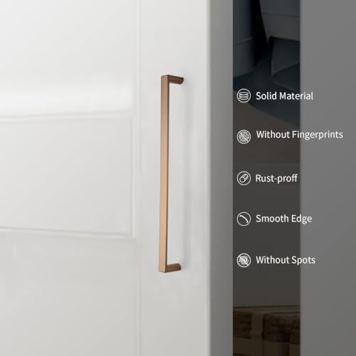 Image of 20 Pack 10 Inch(254mm) Kitchen Cabinet Handles Champagne Bronze Cabinet Pulls Kitchen Cabinet Hardware Drawer Pulls for Cupboard Wardrobe