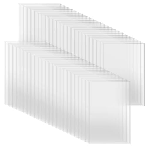 TKOnline 80 PCS Clear Acrylic Sheets, 4" x 6" x 0.01 Plexiglass Sheet