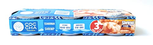 Coccha Premium Select Large Shrimp In Water, 4Oz (3 Cans) Ecuadorian Shrimp #TOP2